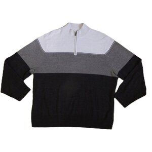 DOCKERS Colorblock 1/4 Zip Sweater XXL - Cream, Black, & Gray - Never worn